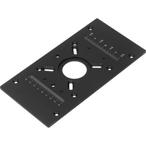 Plaque d'insertion de table de routeur en alliage d'aluminium, système de levage, base pour travail du bois, accessoire noir (1/5)