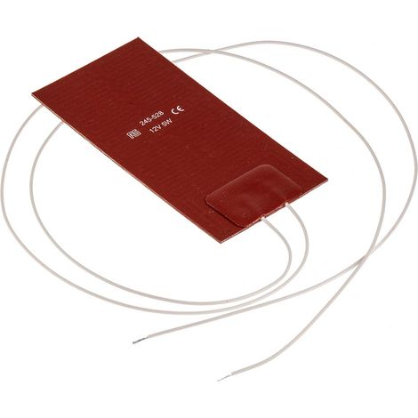 Tapis chauffant en silicone Rectangle RS PRO, 12 V c.c., 5 W, 50 x 100mm ( Prix pour 1 )