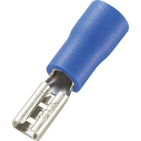 TRU COMPONENTS 737443 Flachsteckhülse Steckbreite: 2.8 mm Steckdicke: 0.8 mm 180 ° Teilisoliert Bla
