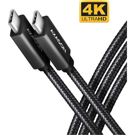 Axagon USB-C 3.2 Gen 2 PD QC 4K 100 W 5 A 2m Cable, Negro