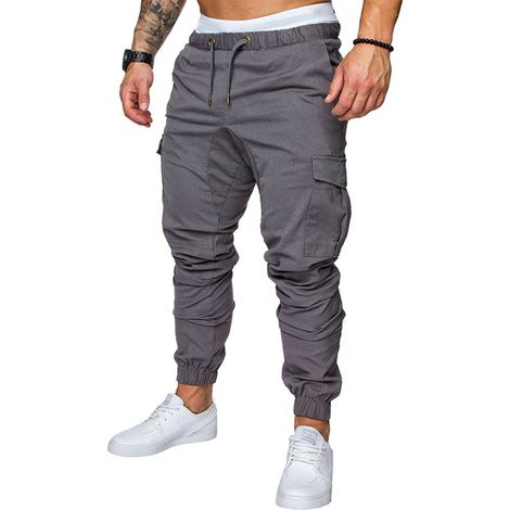 Pantalon Cargo Jogging Homme - 6 Poches - Coton Extensible Respirant - Loisirs Travail Sport Extérieur - 1 Pièce (1/5)