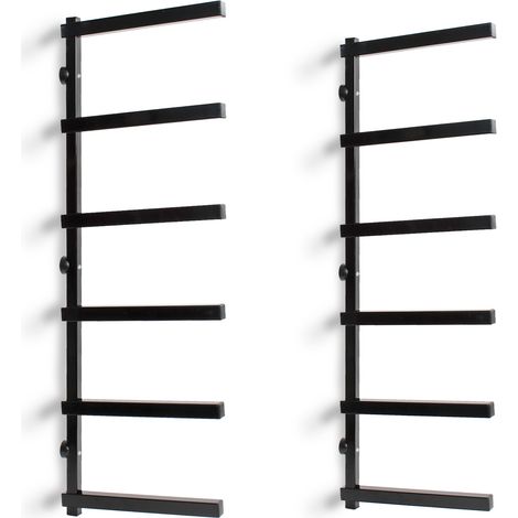 XPOtool Metallregal zur Holzlagerung, 300 x 30 x 1025 mm, Kragarmregal mit 6 Etagen, Schwerlastregal 50 kg pro Ebene in Schwarz (1/5)