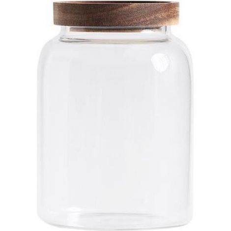 Bocal de conservation en verre avec couvercle hermétique - Récipient alimentaire transparent (1/5)