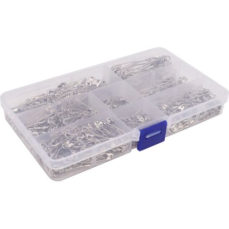 Lot de 460 épingles de sûreté en acier inoxydable, multifonctionnelles, robustes, durables et réutilisables, de 7 tailles différentes. Idéales pour la couture et les travaux manuels.