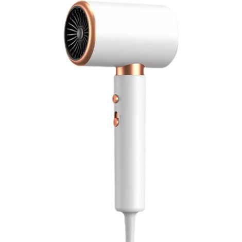 Secador de pelo de temperatura constante, secador de pelo rápido para uso doméstico, compatible con enchufes estándar europeos (blanco, 1 unidad). (1/5)