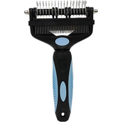 Brosse de démêlage 3 en 1 pour animaux de compagnie : élimine les poils de chien, coupe-nœuds, peigne et brosse pour le toilettage des chiots et chats. Accessoires de toilettage pour chiens et chats. (1/5)