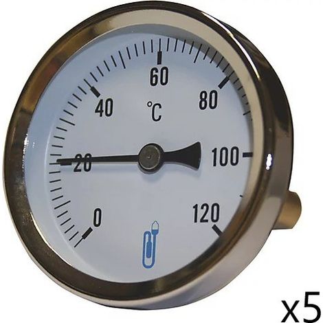 Lot de 5 Thermomètres Bimétallique A45D DISTRILABO 0-120°C 6cm - 74A45403D