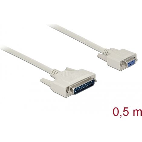 Delock Cable serie D-Sub 25 macho a D-Sub 9 hembra 0,5 m