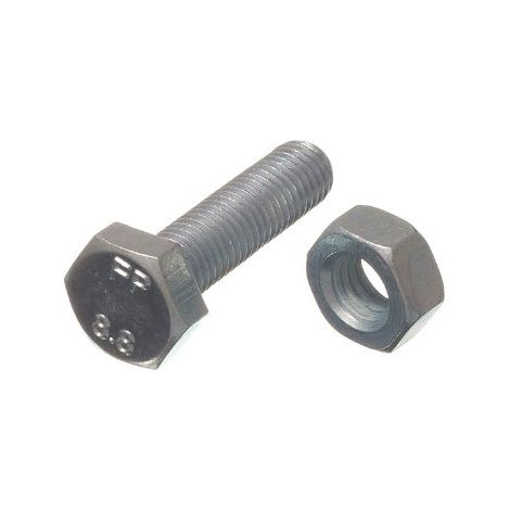 Lot de 10 boulons hexagonaux M40 mm – Grade 4,8 – Plaqué zinc BZP (1/2)