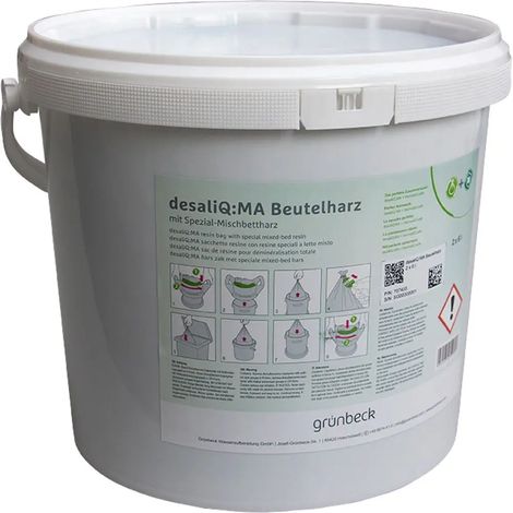Grünbeck Resina de lecho mixto desaliQ Resina en bolsa 2 x 6 l en cubo hermético, 707435
