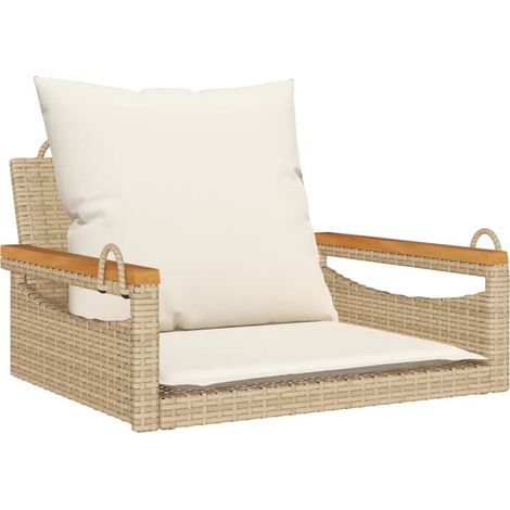 Maison Exclusive - Hängesessel mit Kissen Beige 63x62x40 cm Poly