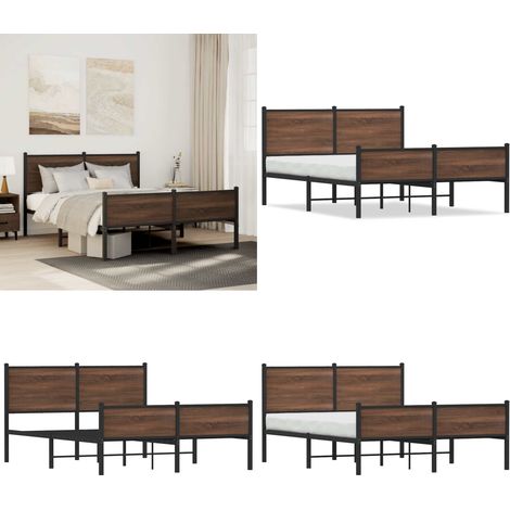 Metallbett ohne Matratze Eichen-Optik 140x200 cm - Metallbett - Doppelbett - Boxspringbetten - Eiche Optik - Bettsystem - Home & Living (1/5)