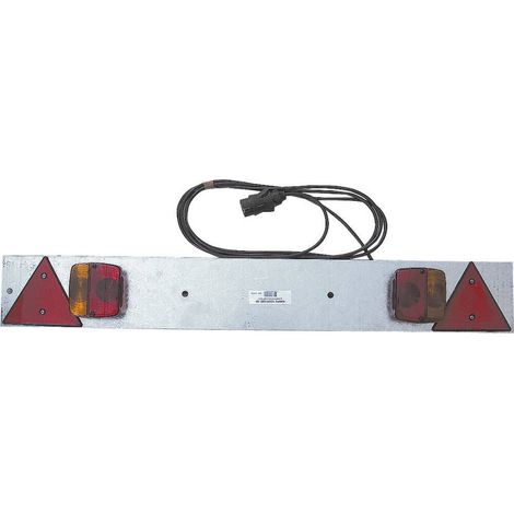 Topcar – Rampe d'éclairage arrière complète 1m pour remorque bagagère – Tension 12V – Hauteur 140mm – Câble 4m – Épaisseur tôle 6/10 (1/5)