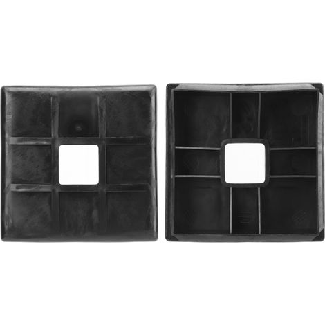 Deux capuchons de pare-chocs carrés de 4 pouces avec protections d'extrémité de tuyau en ABS pour les tuyaux d'eaux usées dissimulés dans les VR, les caravanes et autres véhicules. (1/5)
