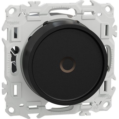 Schneider – Variateur de lumière rotatif 2 ou 3 fils – Installation facile – Compatible espaces confinés – Noir onyx