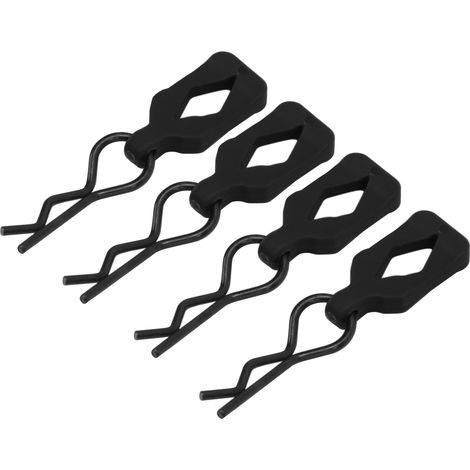 Set mit 4 Karosserieclips und Schnallen aus Metall für ferngesteuerte Autos im Maßstab 1:10 (schwarzes Zubehör) (1/5)