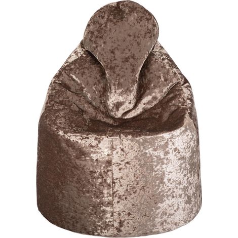 Loft 25 - Sitzsack mit hoher Rückenlehne für das Wohnzimmer, Sitzsack aus Pannesamt, weicher Gaming-Sitzsack für den Innenbereich für Erwachsene, leichter Sitzpouf - Trüffel (1/5)