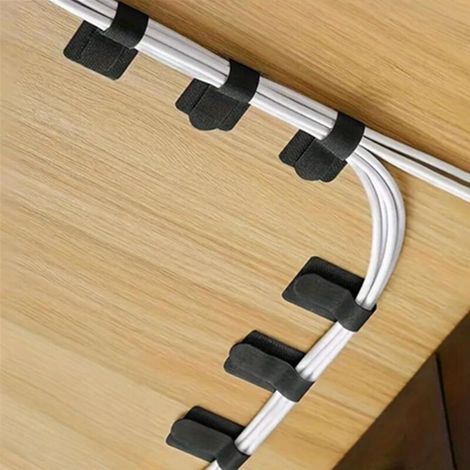 Lot de 20 clips de gestion de câbles, organiseur de gestion de câbles réutilisable, organisateur pour la maison, le bureau, la cuisine, l'école (1/5)