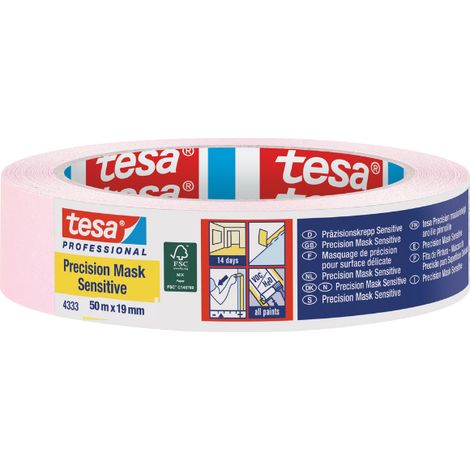 Tesa Precision Masking Tape Sensitive (14 days) Pink - 19mm x 50m