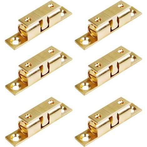 6Pcs Laiton Double Loqueteau à Billes Rouleau Loquetaux Double Rouleau Attraper pour Placard Meubles Porte Armoire Loquet Serrure de Portiere (1/5)