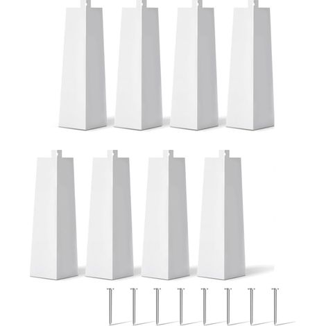 Set mit 8 Aluminium-Zierleistenabdeckungen (8 Zoll) – Weiß (1/5)
