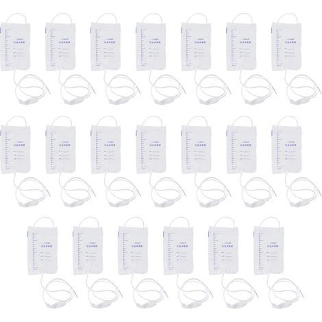 Lot de 20 poches à lavement en silicone transparent pour soulager la constipation, avec tuyau, pour la maison et les voyages. (1/5)