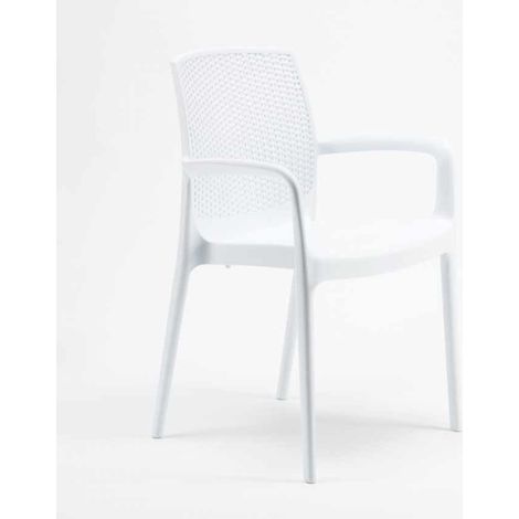 18 Silla de comedor con reposabrazos BOHÈME ARM Hostelería Grand Soleil - Blanco