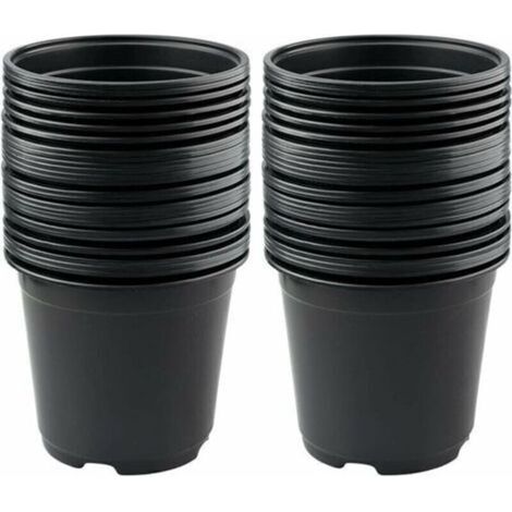 Lot de 50 Pots de Fleurs en Plastique Noir de 15 cm pour Plantes succulentes, légumes et boutures zhuoxuan (1/4)