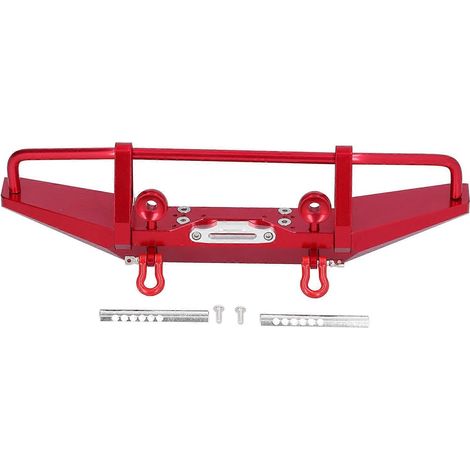 Pare-chocs avant en alliage d'aluminium RC avec supports de fixation (rouge) compatible avec le crawler radiocommandé SCX10 90046 90047 à l'échelle 1/10 (1/5)