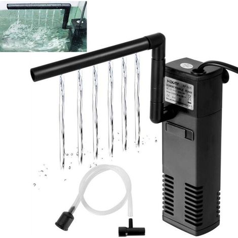 Filtre Intérieur pour Aquarium 20L-60L, 4W 600L/H Réglable Pompe Filtre Interne avec Éponges Filtrantes pour Aquarium (1/5)