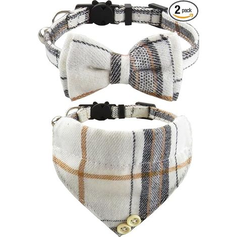 Colliers chats cloches Noeud papillon Bandana collier chaton Bandana chat noeud papillon chien Collier Chat Boucle Sécurité (1/5)