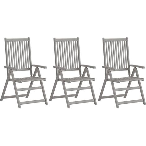 Maison Exclusive - Verstellbare Gartenstühle 3 Stk. mit Auflagen
