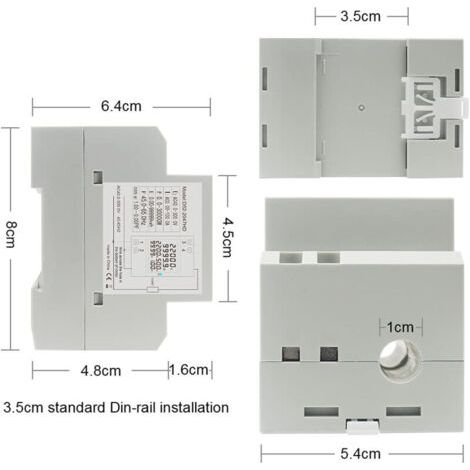 NALOOKAMIC Compteur d'énergie monophasé Compteur d'électrique numérique AC 40-300V 100A Compteur Electrique 1 phasé Wattmètre Rail DIN Mètre Watt KWh Voltmètre Ampèremètre (1/3)