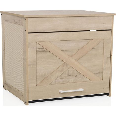 Cage pour chat / niche pour chat KITTY PAWBOX 1 60x50x53,2 cm chêne hjh LIVING (1/5)