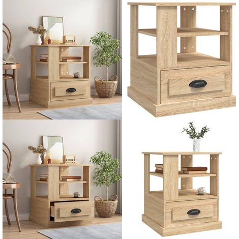 Beistelltisch Sonoma-Eiche 50x50x60 cm Holzwerkstoff - Holzbeistelltisch - Wohnzimmerbeistelltisch (1/5)
