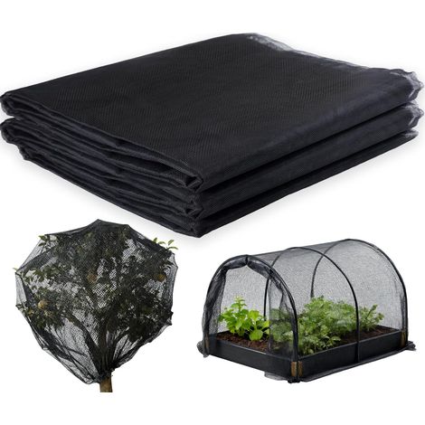 Moustiquaire d'extérieur, Filet de Protection Contre Les Insectes, Maille Fine Filets pour Jardin, Oiseau Barrière de Chasse Protection des Plantes Filet de Jardin (3 x 4 M, Noir)(60 mailles) (1/5)