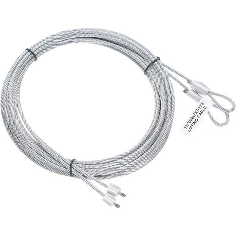 2pcs 11.6 Feet 3.5 Metres Garage Door Cable 3 mm Diameter Galvanized Steel Twist Spring Wire Cable (1/5)