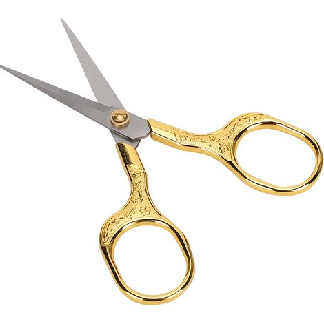 Retro-Vintage-Schere zum Nähen, Sticken, Handarbeiten und Basteln (gold) (1/5)
