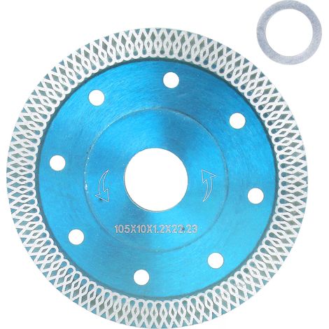 Lame de scie diamantée pour couper les carreaux de porcelaine, céramique, granit, marbre, brique, meulage, polissage, 4 pouces, bleu
