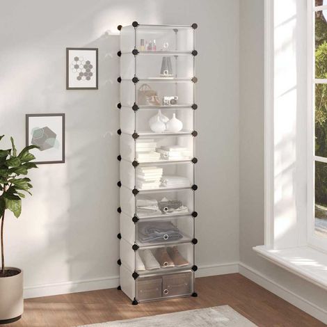 vidaXL Zapatero PP transparente 44x32x174 cm (1/5)