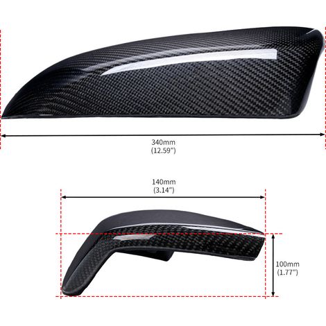 Boîtier de rétroviseur en fibre de carbone pour Toyota Tundra, noir, à l'unité (1/4)