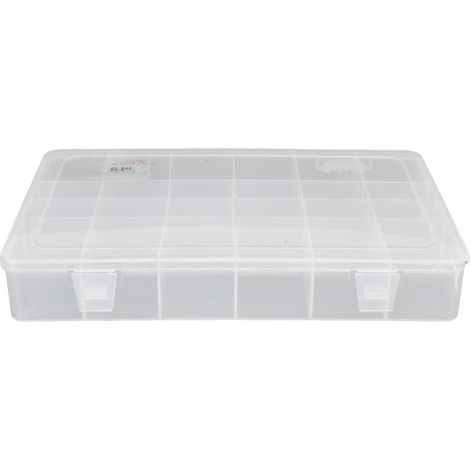 PP-Gitterbox, transparenter Aufbewahrungsorganizer mit separaten Fächern für elektronische Bauteile (1/5)