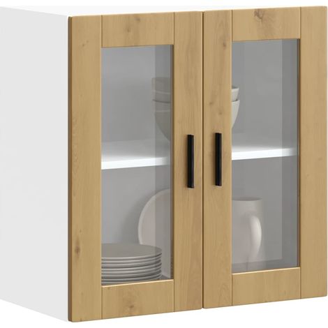 Kitchen Wall Cabinet with Glass Door Porto Artisan Oak vidaXL (1/5)