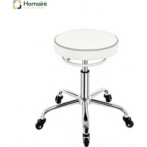 Weißer Bürostuhl aus Metall und PU 49 x 49 x 58 cm HOMAIRE (1/5)