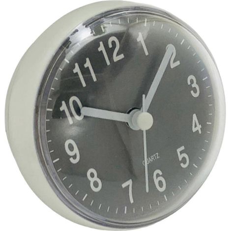 Horloge silencieuse à ventouse Wll, anti-brouillard, pour salle de bain, cuisine, bureau.-Gray (1/5)