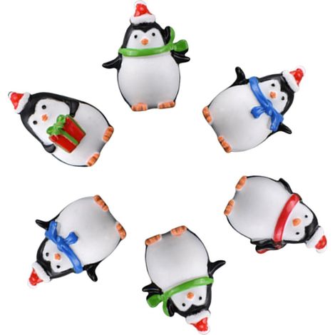 6 Pièces Décoration Pingouin de Noël Miniature Créative en (1/5)