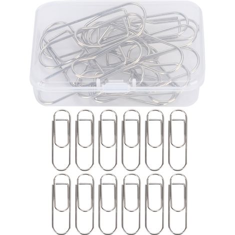 24 Pince-notes métalliques en forme de trombone, 24 pièces pour carnets, photos et fournitures de bureau (1/5)