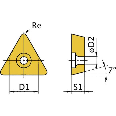 Plaquette avec revêtement 60° TCMT090204 - taille 09 - 5 pcs Optimum TCMT090204