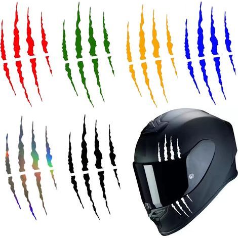 CCYKXA  7-Piece Monster Claw Design Motorcycle Helmet Stickers, Vinyl Film Decals for Motorcycle, Scooter, and Car Tanks - Customize Your Waterproof Helmet