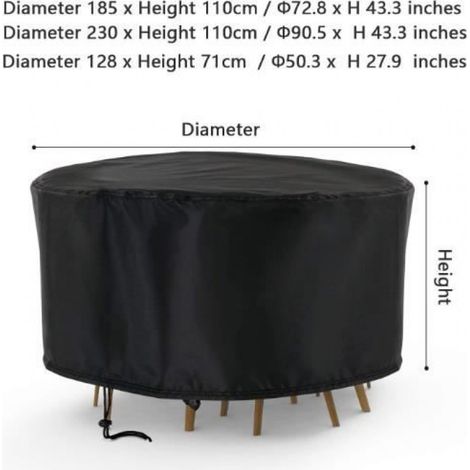 Housse de Table - Non spécifié - Ronde - 230 x 110 cm - Imperméable - Tissu Oxford 210D (1/4)